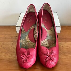 BOC Born Concept Pink Leather Flower Ballet Flats BC0463 CBGL10 Womens 7 M